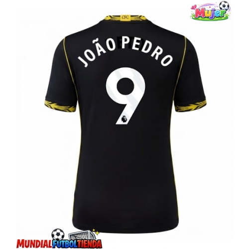 Camiseta Chelsea Joao Pedro #9 Segunda Equipación Replica 2026-27 para mujer mangas cortas
